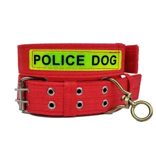 Zgarda groasa Police dog 4/60 cm rosu