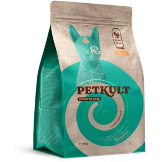 Hrana uscata Petkult Probiotic Care Exigent Fresh pentru pisici cu Curcan 400gr, EXPIRA 25.09.2026