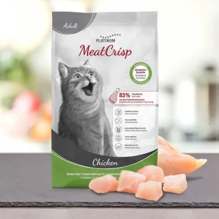 Platinum MeatCrisp, Hrana uscata pentru pisici adulte, cu pui: 3 kg, 83% carne proaspata