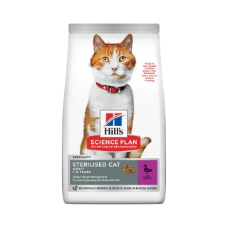 Hills SP FELINE ADULT STERILISED DUCK, hrana uscata pentru pisici sterilizate, cu rata, 10 KG