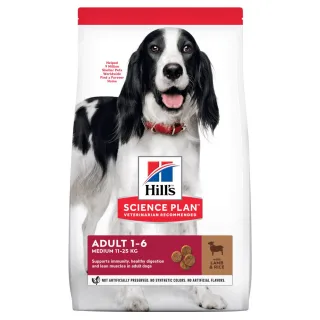 Hills SP CANINE ADULT MED L&R, hrana uscata pentru caini adulti de talie medie, cu miel si orez, 2.5 KG