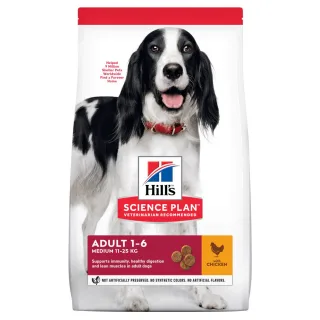 Hills SP CANINE ADULT MED CHK, hrana uscata pentru caini adulti, de talie medie, light, cu pui, 14 KG