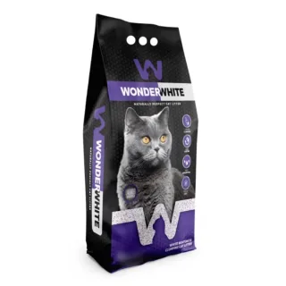 WONDERWHITE, Lavanda, așternut igienic pisici, granule, bentonită, aglomerant, neutralizare mirosuri, 10kg