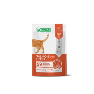 Nature s Protection Pisica Adulta Sterilizata cu Somon si Ierburi 100 Gr