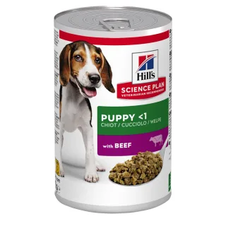 Hills SP CANINE PUPPY BEEF, conserva pentru caini junior, cu vita, 370 gr