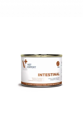Hrana dietetica umeda pentru caini adulti si catei Vet Expert Intestinal Dog Elimination & Low Fat, 200 g