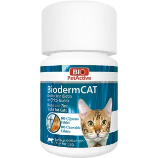 Bio PetActive Biodermcat, supliment pentru pisici: 100 tablete, biotină și zinc