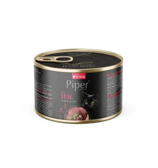 Hrana umeda pentru pisici junior PIPER CAT, vitel, conserva 185g