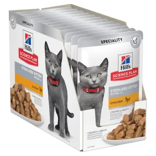 Hills SP FELINE KITTEN STERILISED CHK 12x85 G (PLICURI)