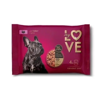 My Love - Hrana umeda completa pentru caini - Curcan - Set 4x85g