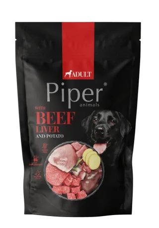 Hrana umeda pentru caini PIPER DOG, ficat de vita si cartof, 500g