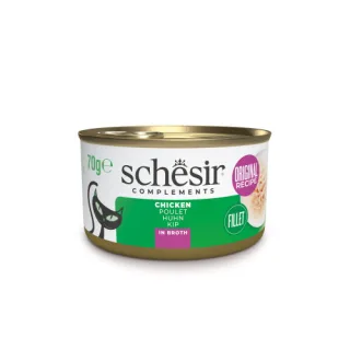 Hrana umeda pentru pisici Schesir conserva Pui in supa 70gr