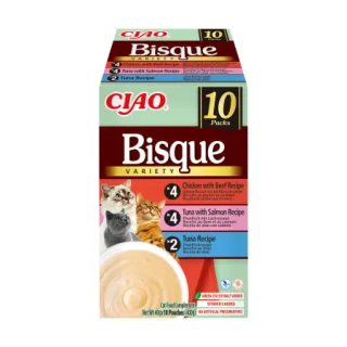 Ciao Churu Bisque Variety cu Ton, Pui si Vita, Ton si Somon 10 Buc