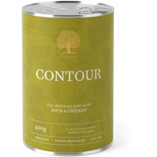 Hrana umeda pentru caini adulti Conserva Essential Pate Contour cu Rata şi Pui 400g