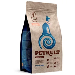 PETKULT Adult Care Sterilised, Somon, hrană uscată pisici sterilizate, 2kg