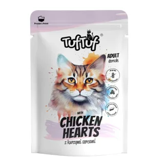 TUF TUF CAT- Hrana umeda cu INIMI DE PUI- plic 300G