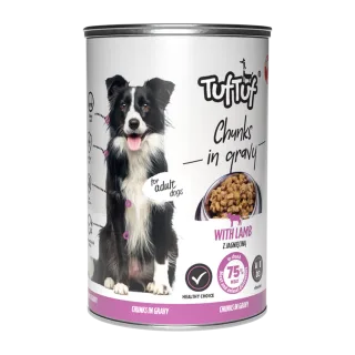 TUF TUF DOG -Hrana umeda CHUNKS cu MIEL- conserva 1250g