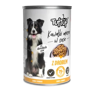 TUF TUF DOG -Hrana umeda CHUNKS cu PUI- conserva 1250g