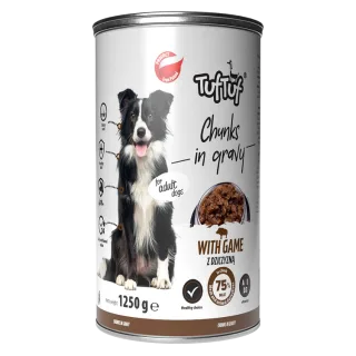 TUF TUF DOG -Hrana umeda CHUNKS cu VANAT- conserva 1250g