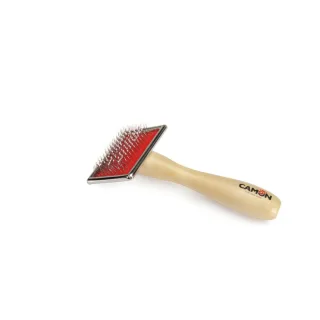 CAMON Perie cu maner de lemn, perie câini CAMON Perie cu maner de lemn, L, perie câini, 6x12cm