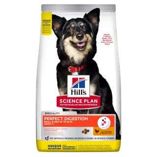 Hills SP CANINE ADULT PERFECT DIGESTION S&M, hrana uscata pentru caini adulti de talie mica si medie, pentru sustinerea digestiei, 6 KG
