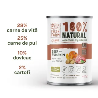 Fresh Farm Coarse pate with beef, pumpkin, potatoes and parsley 400 gr