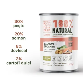 Fresh Farm Coarse pate with salmon, zucchini, sweet potatoe and herbs 400 gr