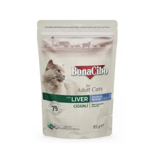 BonaCibo Adult Pisica Ficat Plic, 85 gr