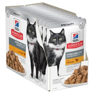 Hills SP FELINE MATURE STERILISED CHK 12x85 G (PLICURI)
