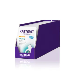 KATTOVIT Gastro, Pui și Orez, dietă veterinară, plic hrană umedă pisici, sistem digestiv, (în sos), bax, 85g x 24buc
