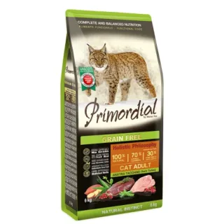 Primordial GF Holistic Cat Adult cu Rata, Pui si Curcan, 6 kg