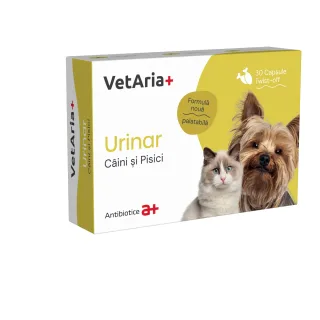 VETARIA+ Urinar, supliment sistem urinar câini și pisici, Pui, capsule VETARIA+ Urinar, XS-XL, supliment sistem urinar câini și pisici, Pui, cutie, 30 capsule