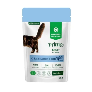 Nature s Protection Prime Cat Weight Control cu Pui, Somon si Ton 85 Gr