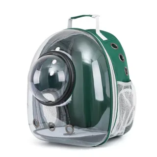 Rucsac pentru transport pisici, cu hublou, verde, 41 x 32 x 25 cm