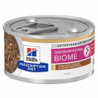 HILL'S Prescription Diet Gastrointestinal Biome Stress, Pui, dietă veterinară, conservă hrană umedă pisici, sistem digestiv, (în sos), 82g