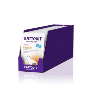 KATTOVIT Urinary, Somon, dietă veterinară, plic hrană umedă pisici, sistem urinar, (în sos), bax, 85g x 24buc