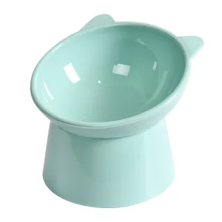 Bol din plastic, cu picior inalt, pentru pisici, verde, 13 x 11 xm