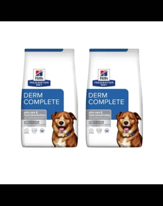 HILL'S Prescription Diet Canine Derm Complete 24 kg (2x12 kg) hrana uscata caini, pentru ingrijirea pielii