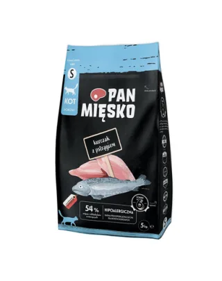 PAN MIĘSKO pui si pastrav hrana pentru pisici S 2x5 kg