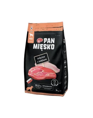 PAN MIĘSKO Hrana caine talie foarte mare, cu vitel si curcan 2x9kg