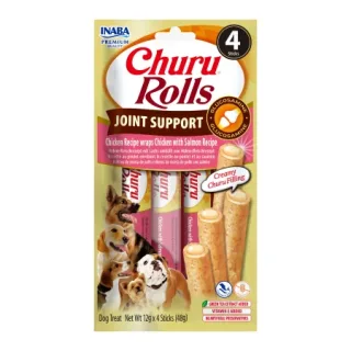 Churu Dog Rolls Joint Support Recompense cu Pui si Somon pentru Caini