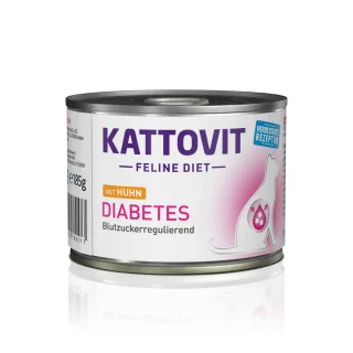 KATTOVIT Diabetes, Pui, dietă veterinară, conservă hrană umedă pisici, diabet, (în aspic), 185g