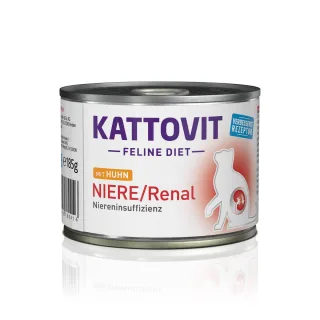 KATTOVIT Renal, Pui, dietă veterinară, conservă hrană umedă pisici, sistem renal, (în aspic), 185g