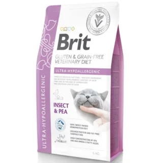 BRIT VD Ultra Hypoallergenic, Insecte, dietă veterinară, hrană uscată fără cereale pisici, alergii, 5kg