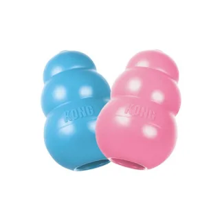 KONG Puppy, Kong câini junior, eliberare recompense, dentiție, cauciuc KONG Puppy, Kong câini junior M, eliberare recompense, dentiție, cauciuc, albastru și roz, 1buc