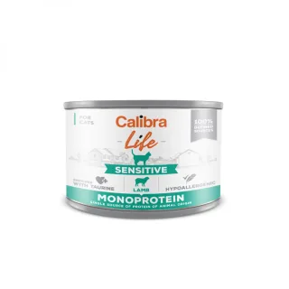 CALIBRA Life Sensitive, Miel, conservă hrană umedă monoproteică fără cereale pisici, (pate), 200g