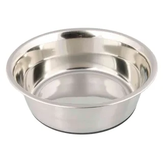 TRIXIE Stainless Steel, castron câini, rotund, antiderapant, inox, argintiu, S-M(1l, ⌀17cm)