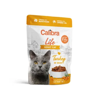 CALIBRA Life, Curcan, plic hrană umedă fără cereale pisici, (în sos), 85g