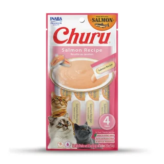 INABA Churu Creamy, Somon, plic recompense fără cereale pisici, (piure), 56g