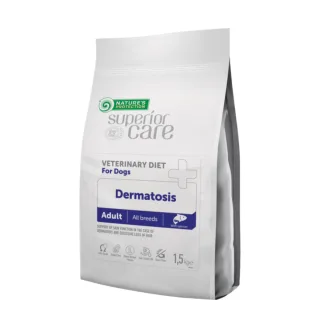NATURES PROTECTION Superior Care Veterinary Diet Dermatosis, XS-XL, Somon, dietă veterinară, hrană uscată monoproteică câini, piele & blană, 10kg